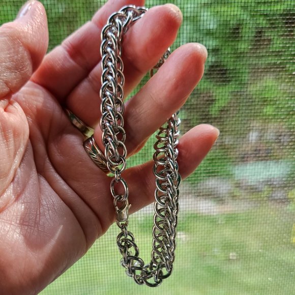 NWOT Unisex Bracelet!! Handmade Chainmaille of Shiny Aluminum - 8 1/4" - Picture 8 of 8